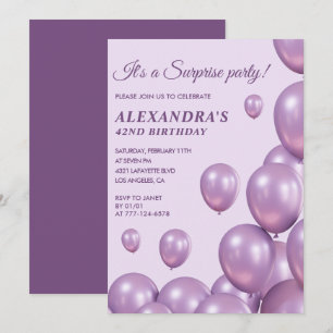 Invitation Cartons d'invitation pour 42e anniversaire surpris
