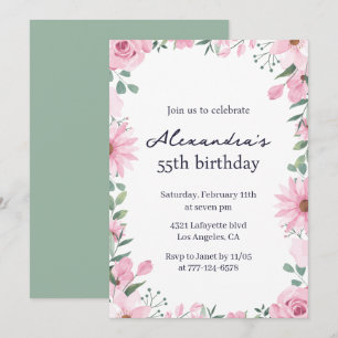 Invitation Cartons d'invitation pour 55e anniversaire Cadre f