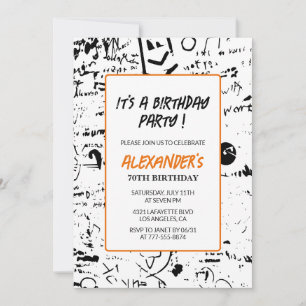 Invitation Cartons d'invitation pour 70 ans Hommes Fête Graff