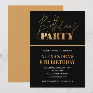Invitation Cartons d'invitation pour 8ème anniversaire Dîner 