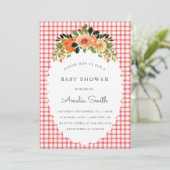 Invitation Cartons d'invitation pour baby shower à carreaux r (Debout devant)
