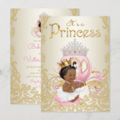 Invitation Cartons d'invitation pour Baby Shower de Princesse (Devant / Derrière)