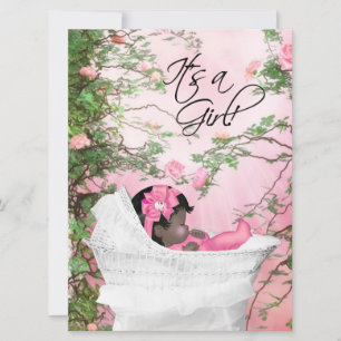 Invitation Cartons d'invitation pour Baby Shower Fille au Jar