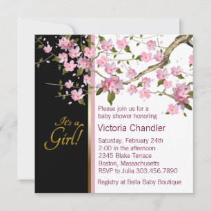 Invitation Cartons d'invitation pour Baby Shower Fleur de Cer