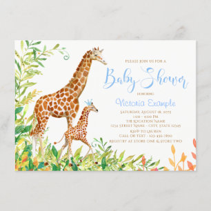 Invitation Cartons d'invitation pour Baby Shower Garçon Giraf