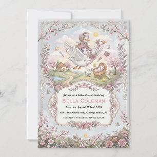 Invitation cartons d'invitation pour baby shower Mère l'Oie