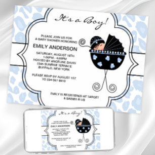 Invitation Cartons d'invitation pour Baby-Shower pour garçon 