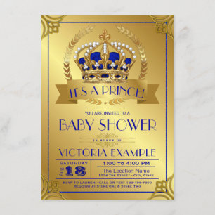 Invitation Cartons d'invitation pour Baby Shower Royal Blue G