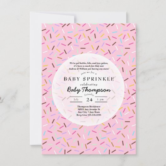 Invitation Cartons d'invitation pour Baby Sprinkle (Devant)