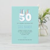 Invitation Cartons d'invitation pour fête d'anniversaire 50 b (Debout devant)