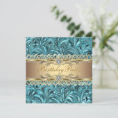 Invitation Cartons d'invitation pour fête d'anniversaire bleu (Debout devant)