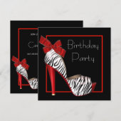 Invitation Cartons d'invitation pour fête d'anniversaire Zèbr (Devant / Derrière)