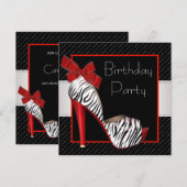Invitation Cartons d'invitation pour fête d'anniversaire Zèbr (Devant / Derrière)
