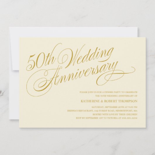 Invitation Cartons d'invitation pour fête du 50e anniversaire (Devant)