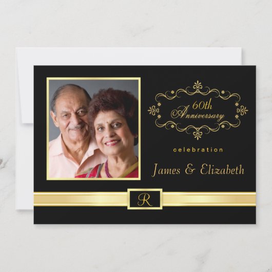Invitation Cartons d'invitation pour fête du 60e anniversaire (Devant)