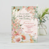 Invitation Cartons d'invitation pour fête sur le thème floral (Debout devant)