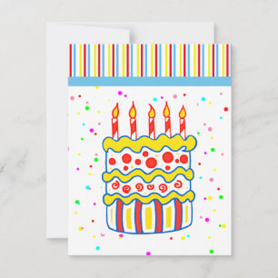 Invitation Cartons d'invitation pour gâteau d'anniversaire