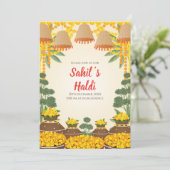 Invitation Cartons d'invitation pour Haldi de mariage & invit (Debout devant)