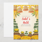 Invitation Cartons d'invitation pour Haldi de mariage & invit (Devant / Derrière)