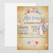 Invitation Cartons d'invitation pour la fête de Pierre Lapin (Devant / Derrière)