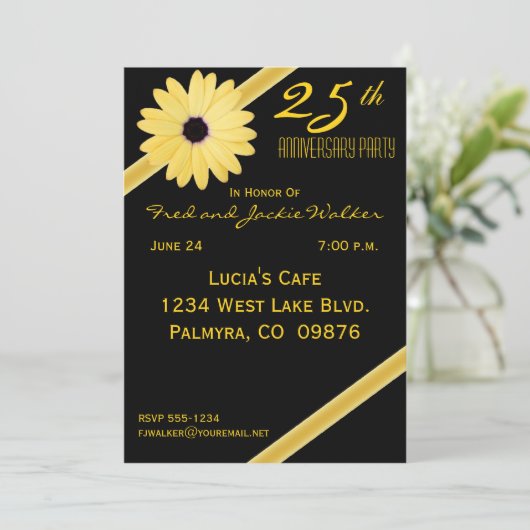 Invitation Cartons d'invitation pour la fête du 25e anniversa (Debout devant)