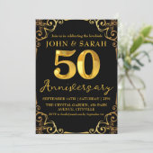 Invitation Cartons d'invitation pour la fête du 50e anniversa (Debout devant)