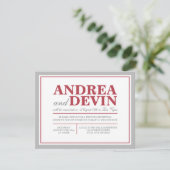 Invitation Cartons d'invitation pour la réception de mariage (Debout devant)