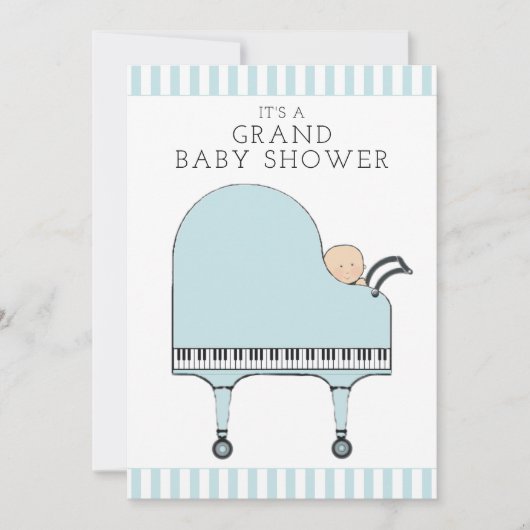 Invitation Cartons d'invitation pour l'arrivée d'un bébé garç (Devant)