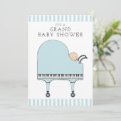 Invitation Cartons d'invitation pour l'arrivée d'un bébé garç (Debout devant)