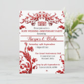 Invitation Cartons d'invitation pour le 40e anniversaire Flor (Debout devant)