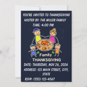 Invitation cartons d'invitation pour le dîner de Thanksgiving