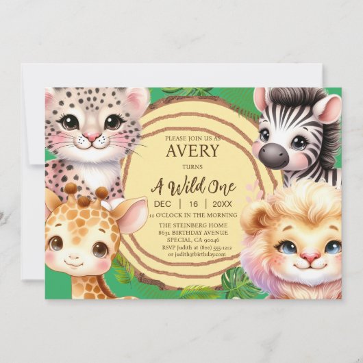 Invitation Cartons d'invitation pour le premier anniversaire (Devant)