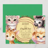 Invitation Cartons d'invitation pour le premier anniversaire (Devant / Derrière)