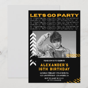 Invitation Cartons d'invitation pour les 16 ans hommes Photo 