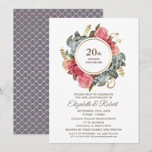 Invitation Cartons d'invitation pour les 20 ans de mariage