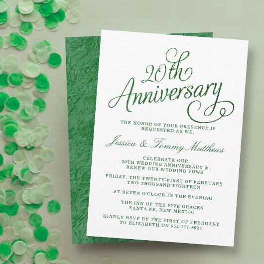 Invitation Cartons d'invitation pour les 20 ans de mariage de