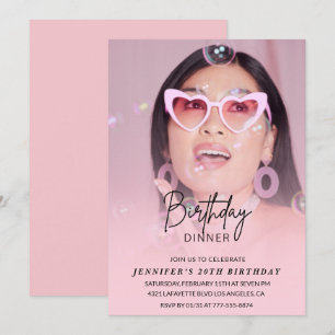 Invitation Cartons d'invitation pour les 20 ans dîner photo