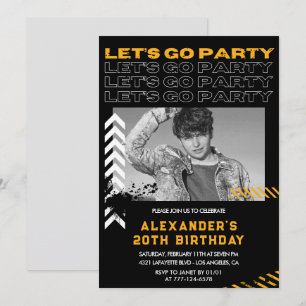 Invitation Cartons d'invitation pour les 20 ans Homme Photo P