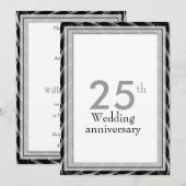 Invitation Cartons d'invitation pour les 25 ans - Argent (Devant / Derrière)