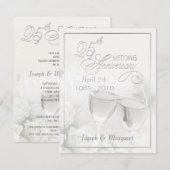 Invitation Cartons d'invitation pour les 25 ans d'anniversair (Devant / Derrière)
