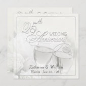 Invitation Cartons d'invitation pour les 25 ans de mariage - (Devant / Derrière)