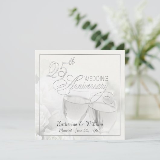 Invitation Cartons d'invitation pour les 25 ans de mariage -  (Debout devant)