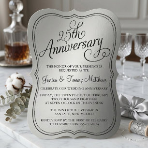 Invitation Cartons d'invitation pour les 25 ans de mariage