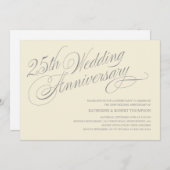 Invitation Cartons d'invitation pour les 25 ans de mariage (Devant / Derrière)