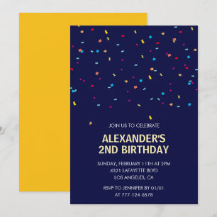 Invitation Cartons d'invitation pour les 2 ans garçon Confett