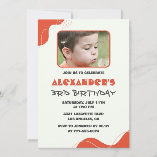 Invitation Cartons d'invitation pour les 3 ans de garçon Mode (Devant)