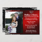 Invitation Cartons d'invitation pour les 40 ans de mariage av (Devant / Derrière)