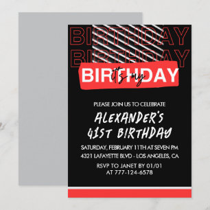 Invitation Cartons d'invitation pour les 41 ans d'un homme No