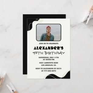Invitation Cartons d'invitation pour les 45 ans Hommes Noir S