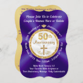 Invitation Cartons d'invitation pour les 50 ans de CHRISTIAN (Devant / Derrière)